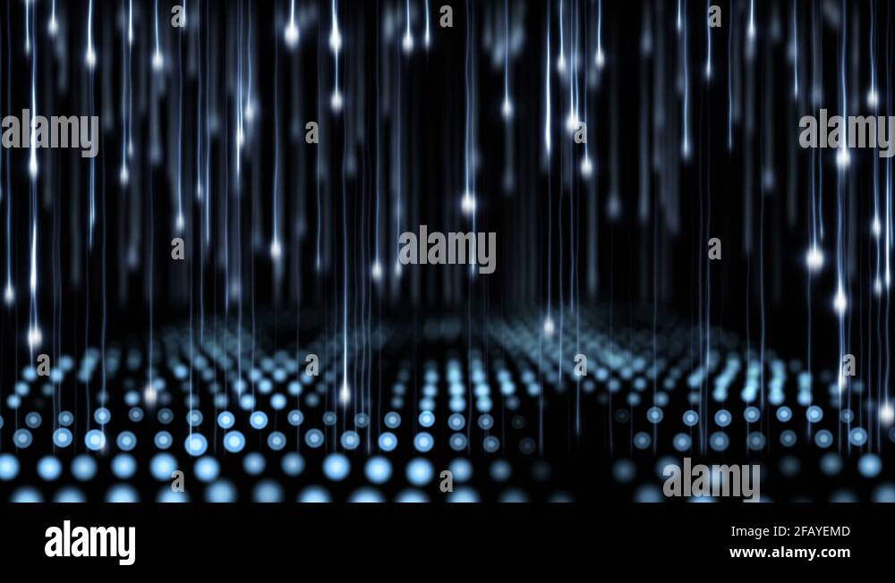 4K Abstract motion background animation shining particles string grid ...
