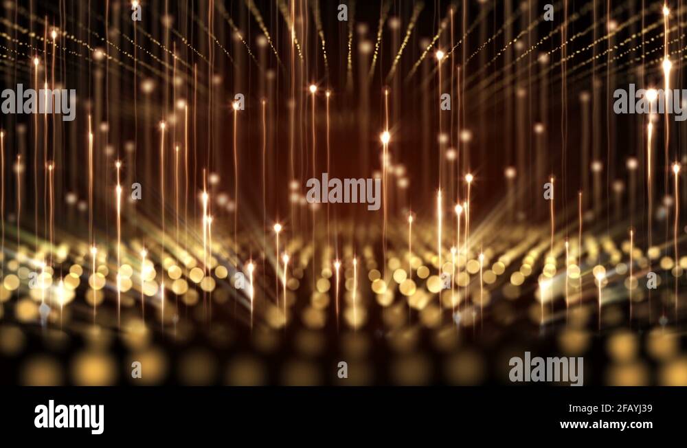 4K Abstract motion background animation shining particles string grid ...