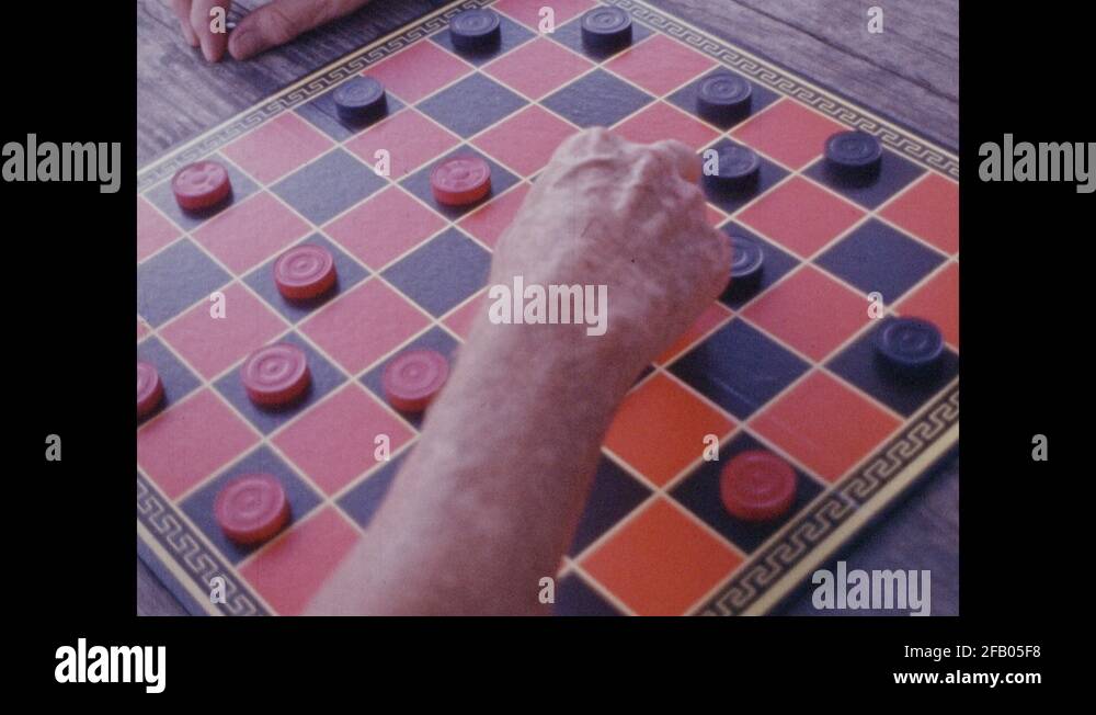 1960s: Old men play checkers Stock Video Footage - Alamy