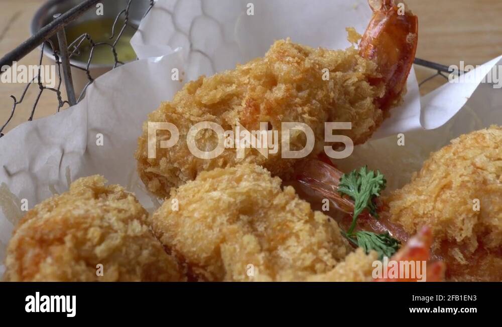 Deep fried breaded scampi Stock Videos & Footage HD and 4K Video