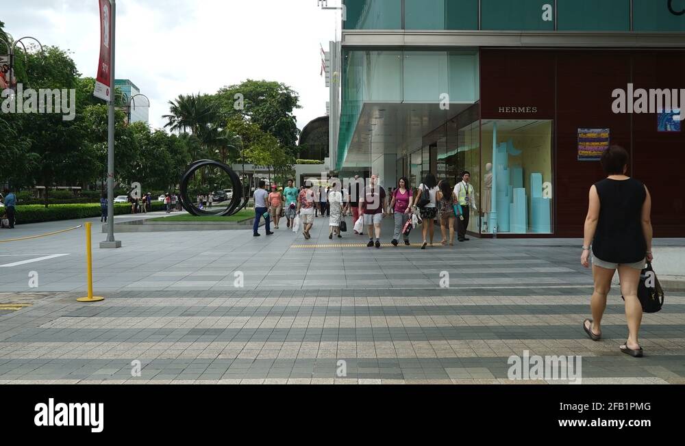 Singapore pedestrian zebra crossing Stock Videos & Footage HD and 4K