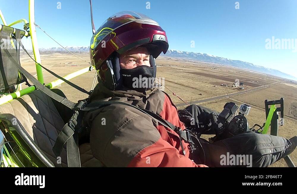 Pilot ultralight aircraft high altitude P HD 0342 Stock Video Footage
