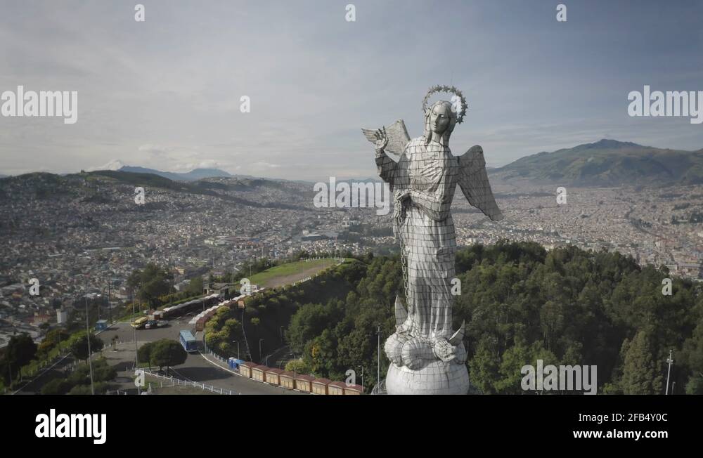 Panecillo Quito Ecuador Angel Sculpture Stock Video Footage Alamy