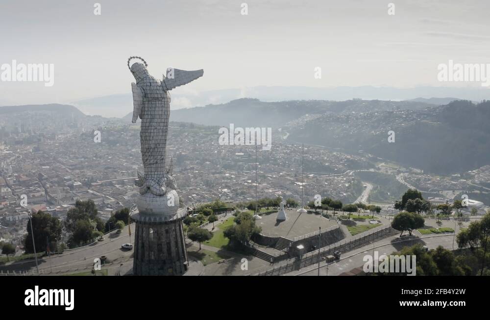 Panecillo Quito Ecuador Angel Sculpture Stock Video Footage Alamy