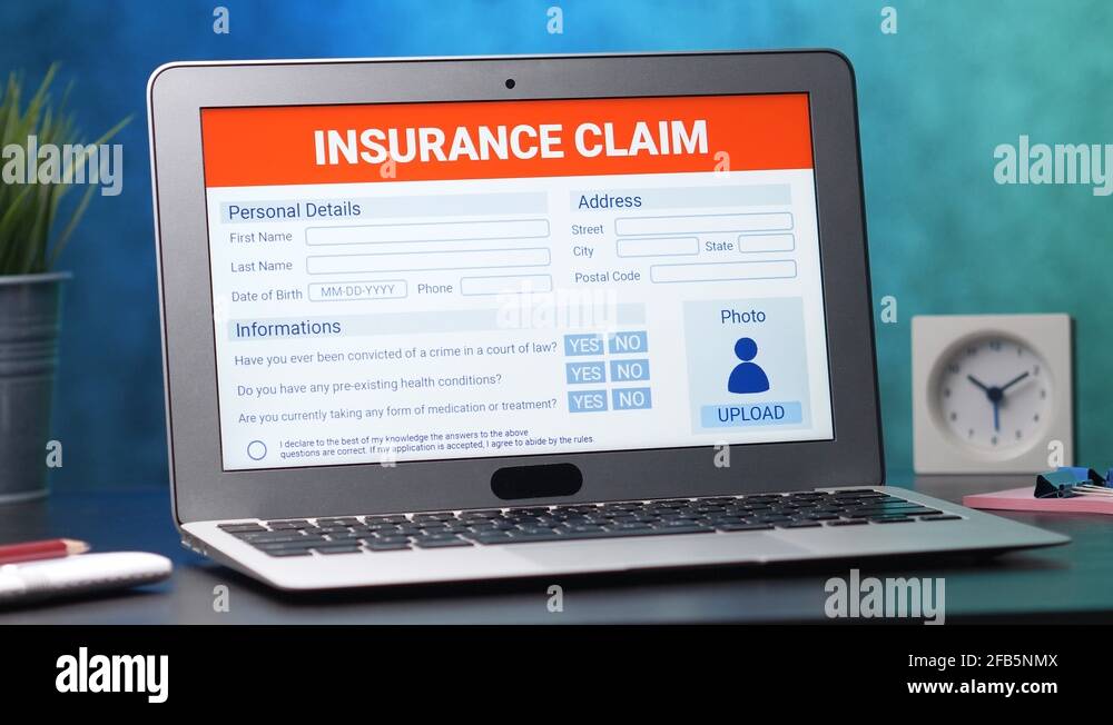 Insurance Claim Application Form on a Laptop Computer Screen Stock Video Footage Alamy