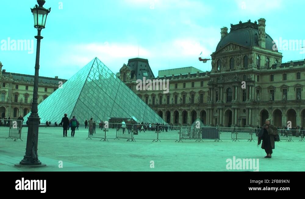 The glass pyramid of louvre Stock Videos & Footage HD and 4K Video