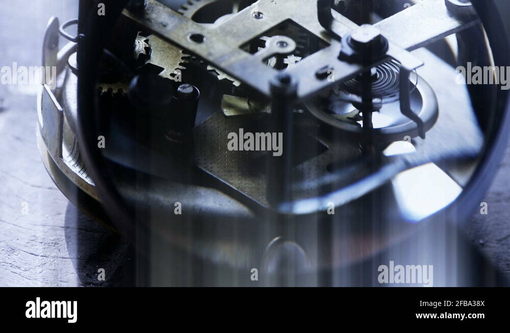 Magnifying glass to enlarge internal structure of Watch,bearings,gears