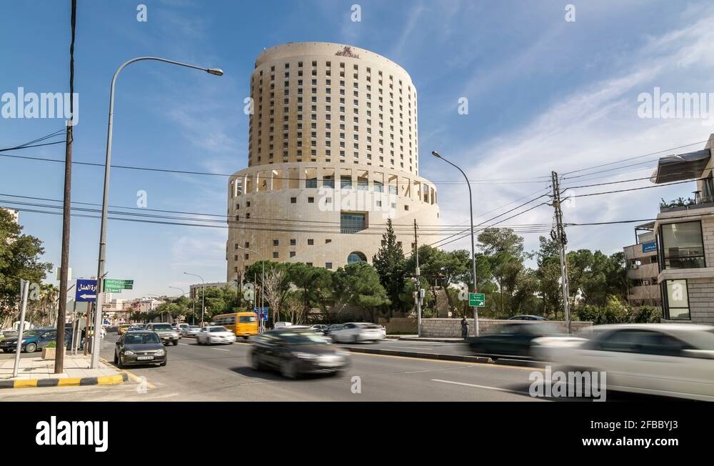 Car traffic in Zahran street near the Third Circle in Amman, Jordan