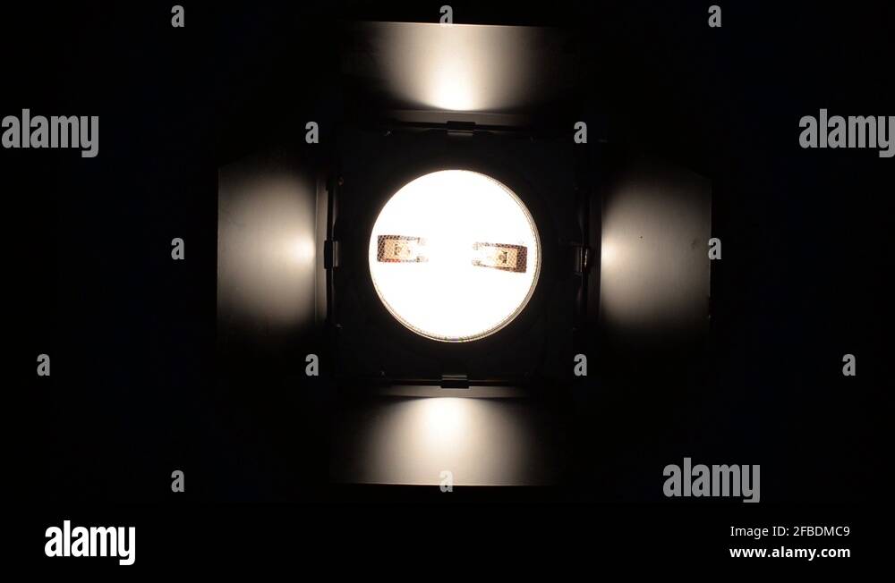 Studio light with dimmer. Dimming the light on and off Stock Video