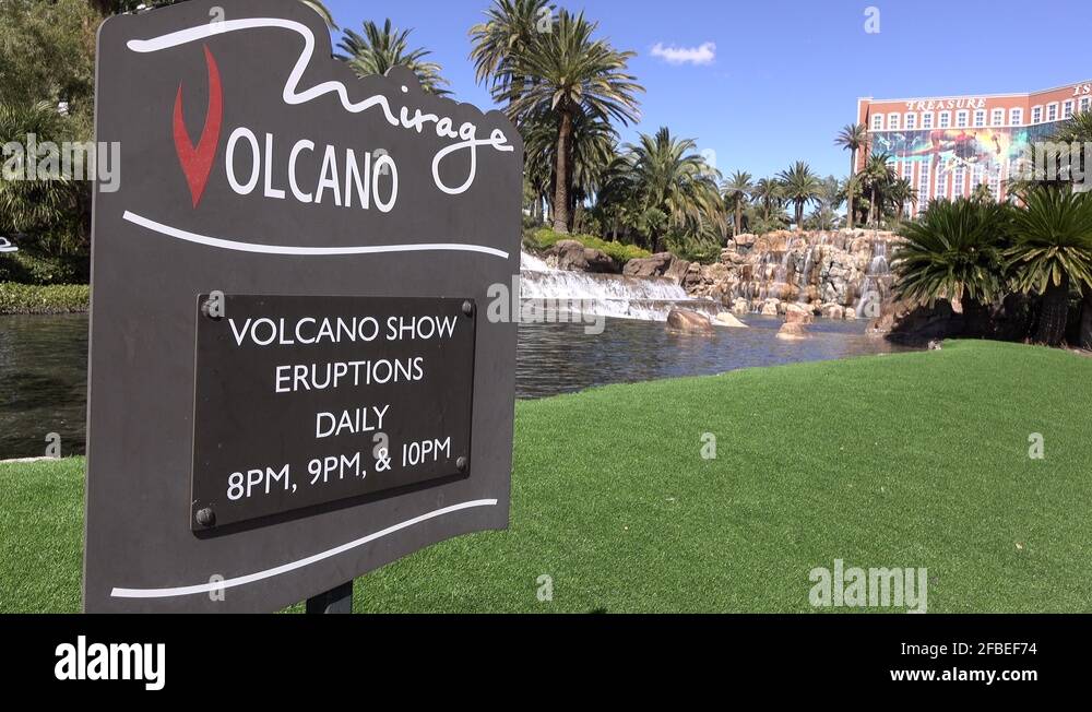 Eruption schedule for volcano at mirage Stock Videos & Footage HD and