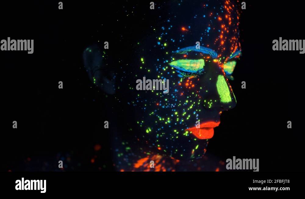 Neon glow in the dark paint Stock Videos & Footage HD and 4K Video
