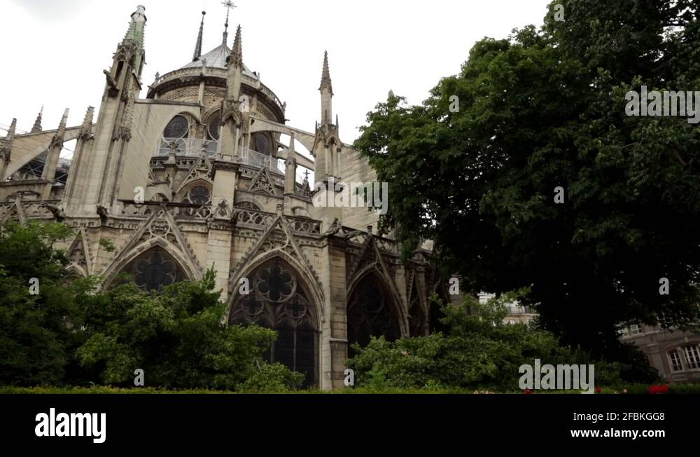 Notre dame flying buttresses Stock Videos & Footage HD and 4K Video