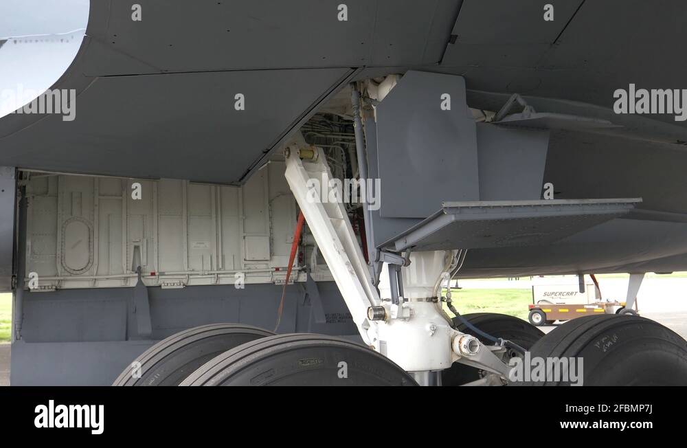 Closeup on Landing Gear Of a Aircraft Wheels Stock Video Footage - Alamy