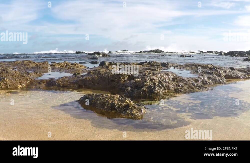 Water level view of Poipu Beach on Koloa Hawaii Stock Video Footage Alamy