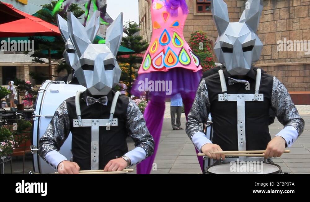 Drumming music on the street Stock Video Footage - Alamy