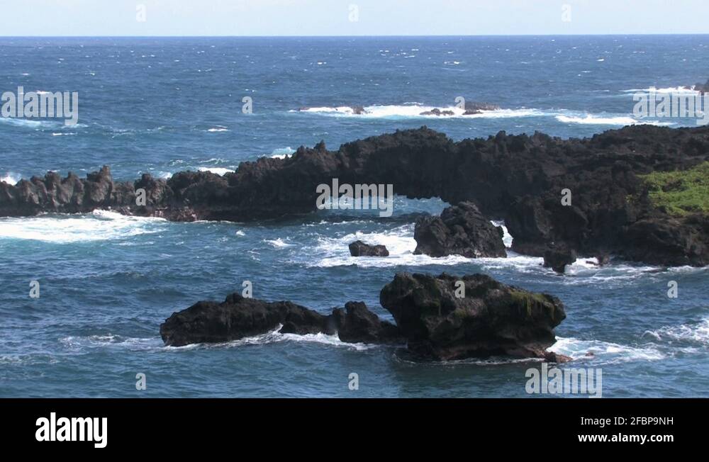 Maui lava tunnel coast Hawaii HD Stock Video Footage Alamy