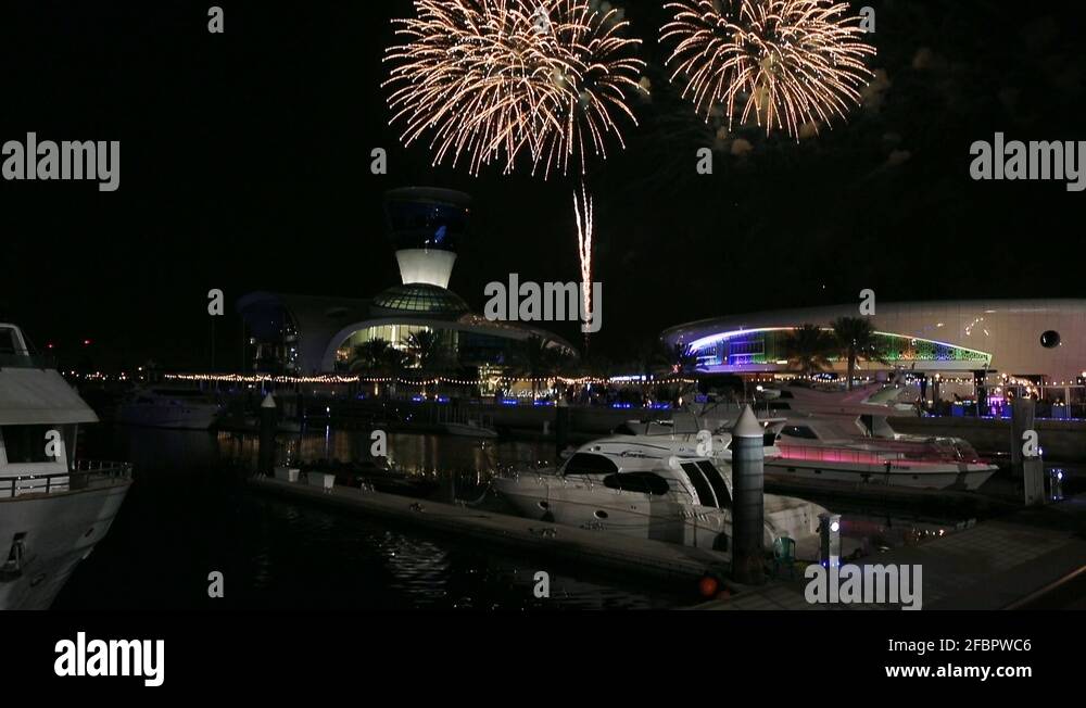 Spectacular fireworks in Yas Marina as part of the Eid Celebration in