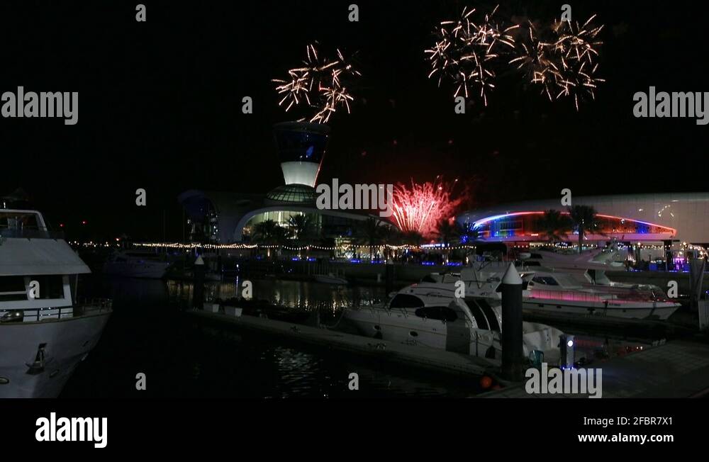 Spectacular fireworks in Yas Marina as part of the Eid Celebration in