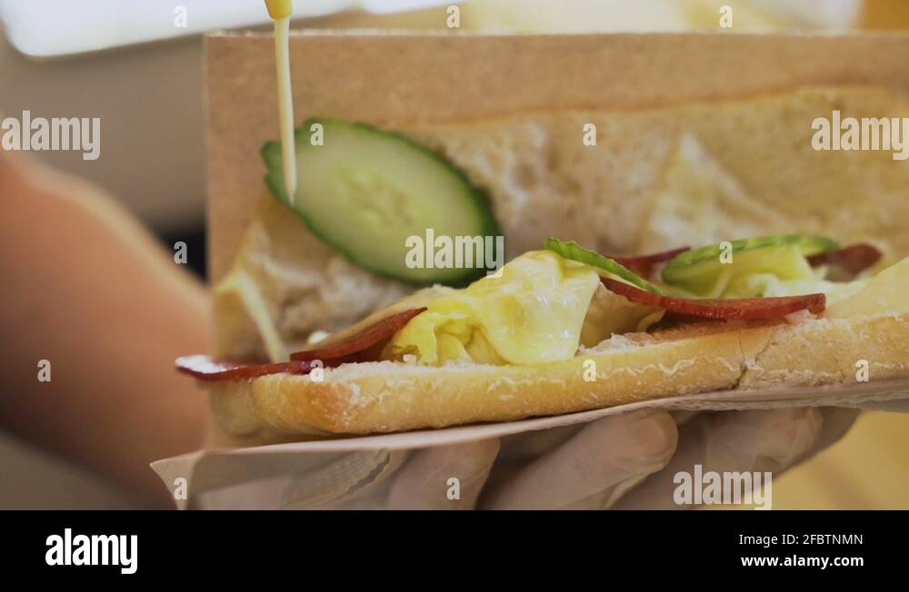 Salami and cheddar sandwich Stock Videos & Footage HD and 4K Video