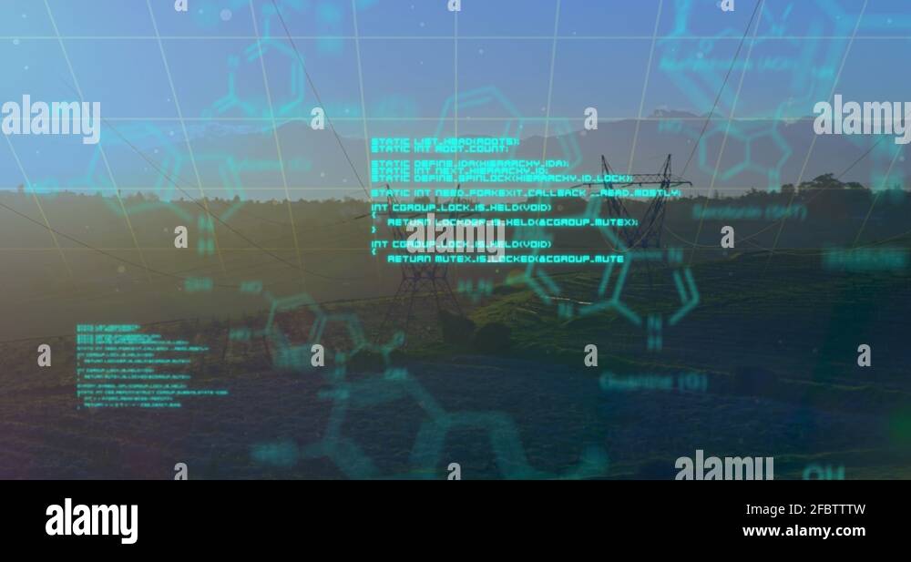 Chemical structures with program codes and a background of transmission
