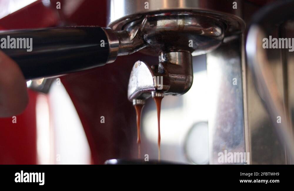 The process of making espresso coffee with a coffee machine Stock Video