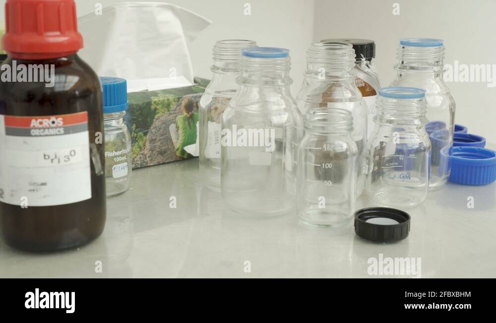 Laboratory glass jars Stock Videos & Footage HD and 4K Video Clips