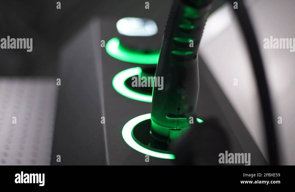Charging the battery of an electric car Stock Video Footage Alamy