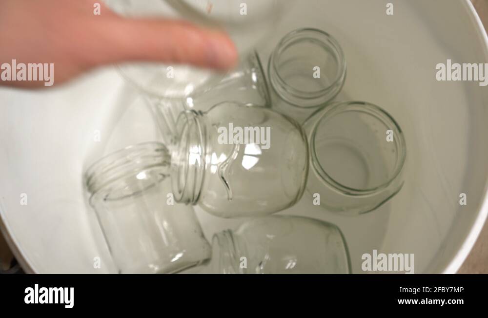 Recycle Glass at Home. Domestic Recycling bin Stock Video Footage Alamy