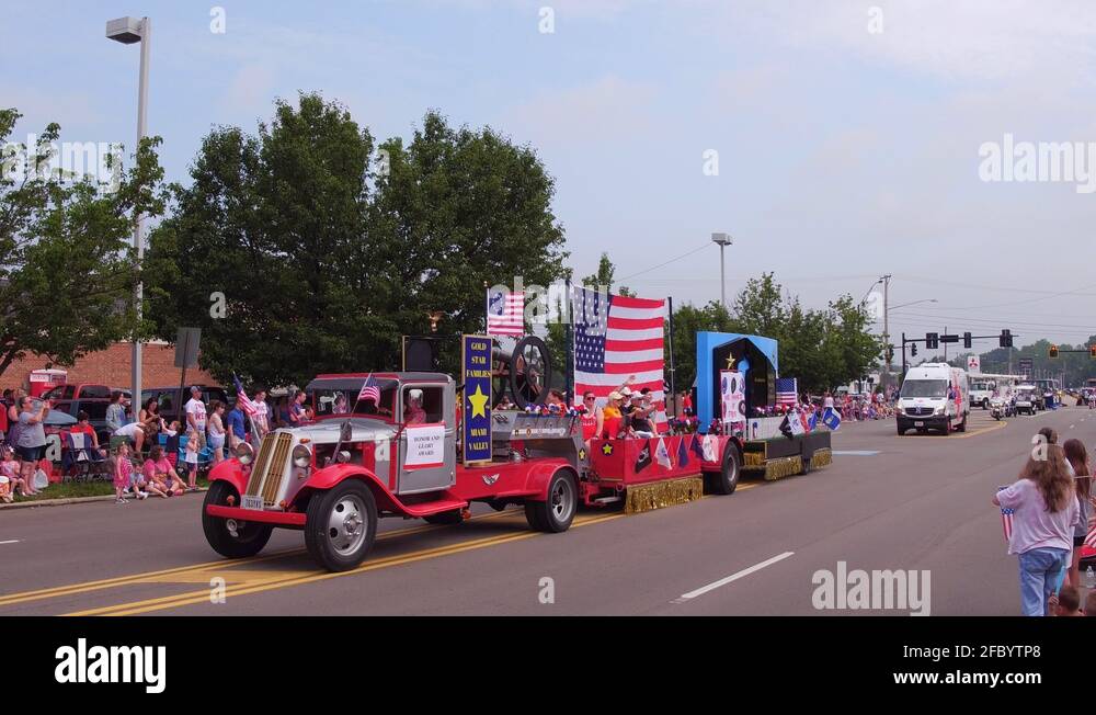 Gold Star Families Miami Valley float in Fairborn Parade 4k Stock Video