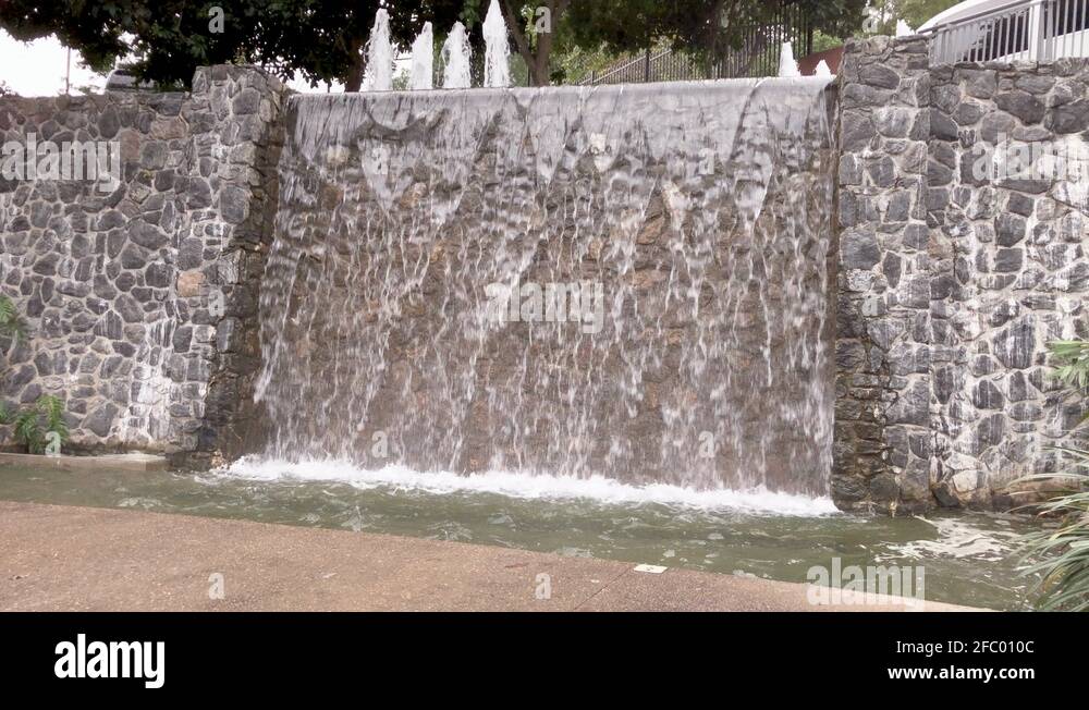 Brisbane water feature flows calmly Stock Video Footage Alamy