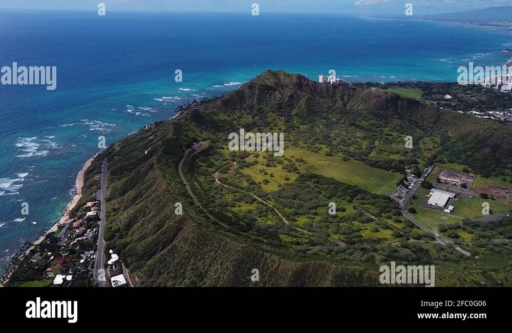 Hawaii, Oahu Island, Diamond Head Park, Volcanic Tuff Cone Ridge Stock