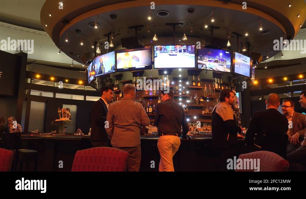 Customers at the Centrifuge Bar of MGM Grand Las Vegas hotel & casino