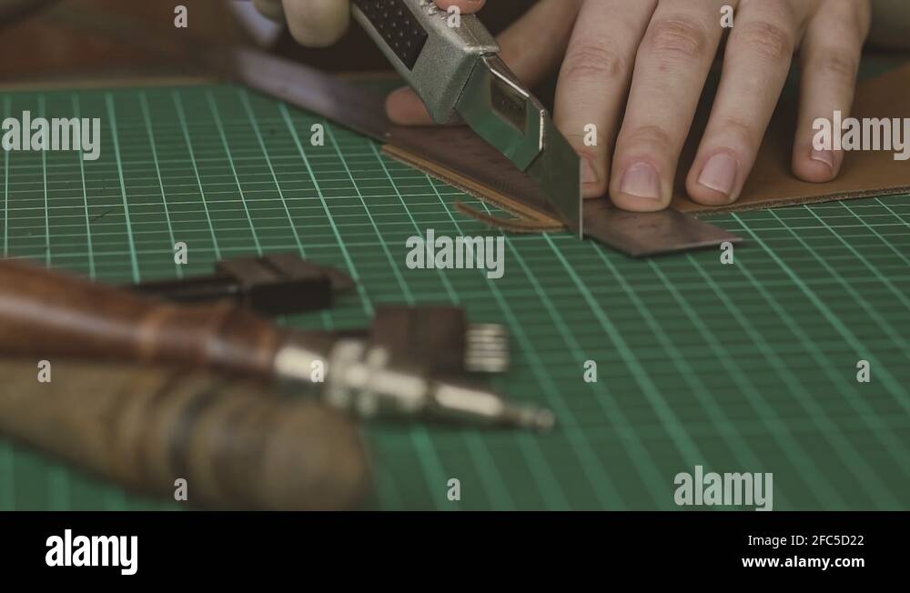 Traditional leather making process handmade Stock Videos & Footage HD