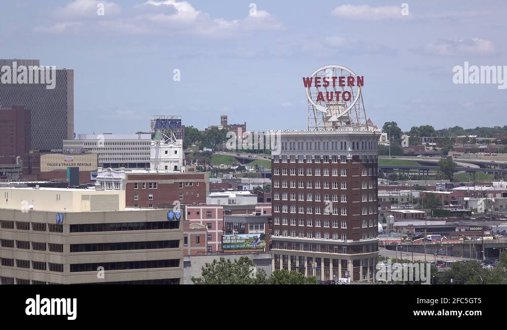 Western Auto building downtown Kansas City 4k Stock Video Footage Alamy