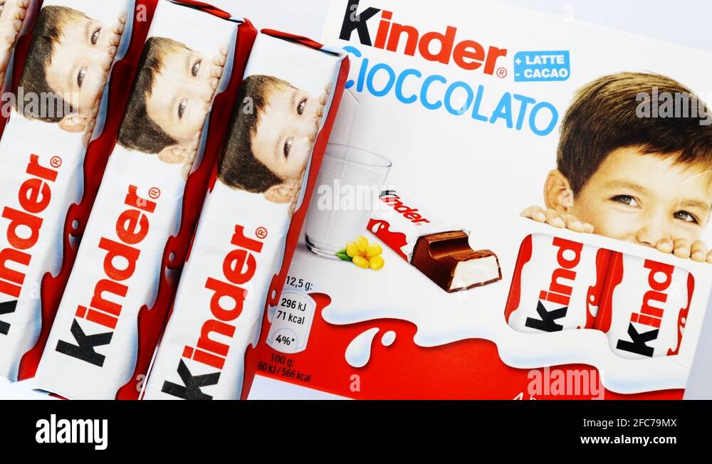 Kinder Chocolate Bars. Kinder is a brand of products made in Italy by
