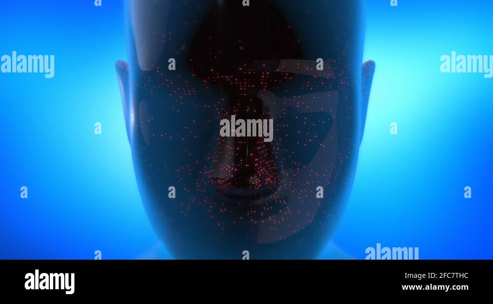Abstract Bionic Robot Head Moving Slowly - 3D 4K Animation Stock Video ...