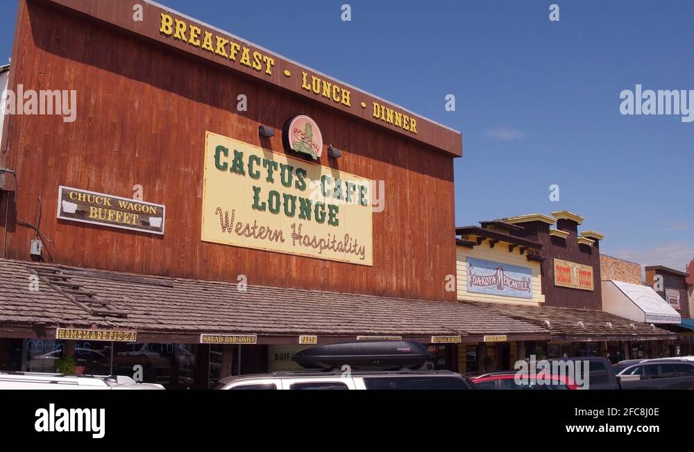 Cactus Cafe Lounge located in downtown Wall South Dakota 4k Stock Video