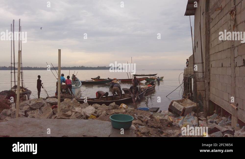 Marché au poissons de Douala / Douala Fish Market Stock Video Footage ...