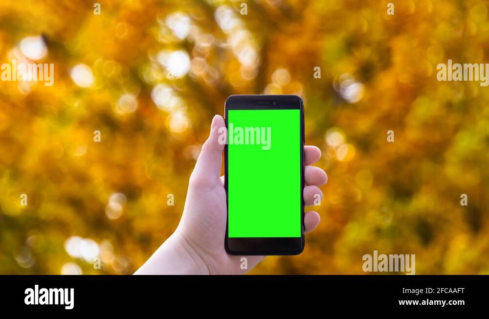 Green Screen effect Smartphone Hand Zoom, Green Screen effect 4k video
