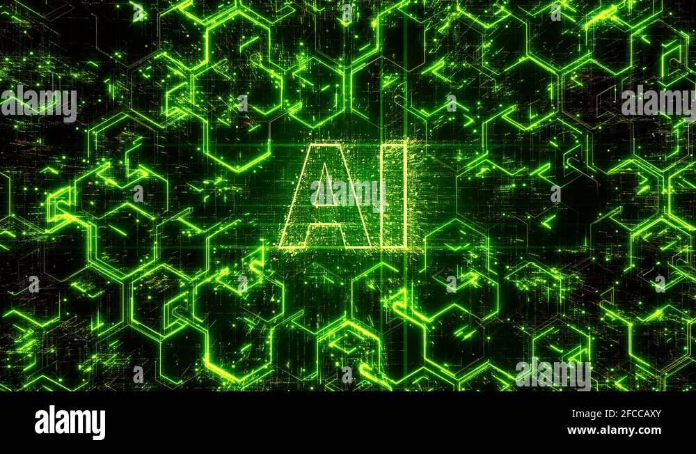 4k AI Artificial Intelligence Brain circuit,Matrix binary computer code ...