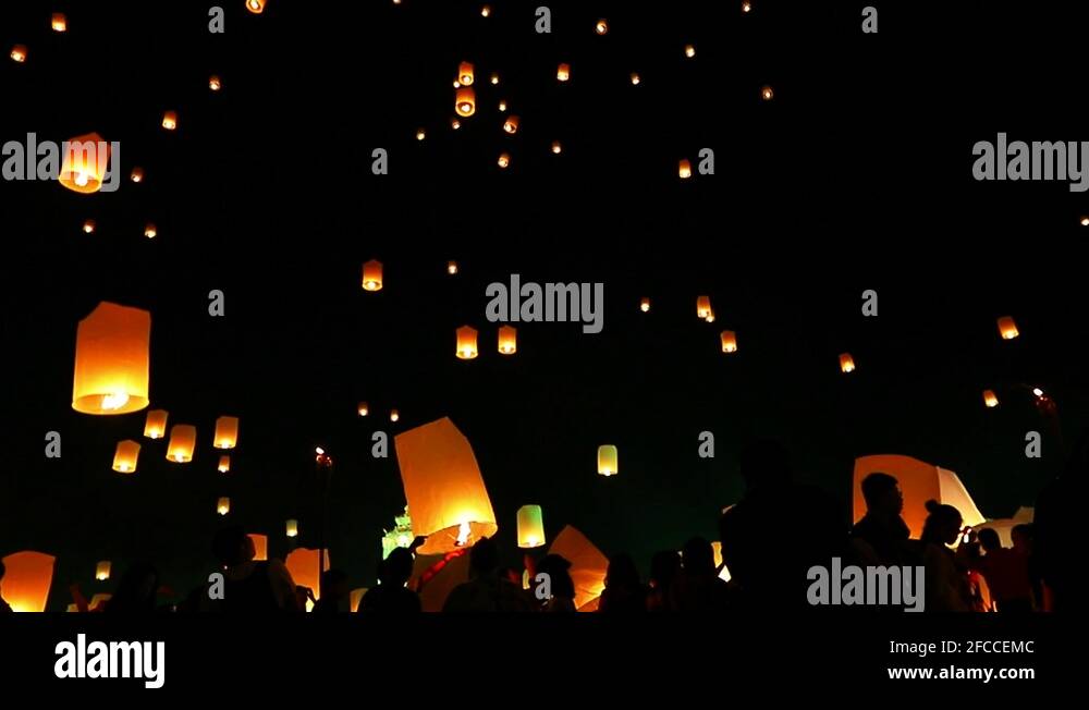 Sky lanterns, floating lanterns Loy Krathong Festival in Chiang Mai