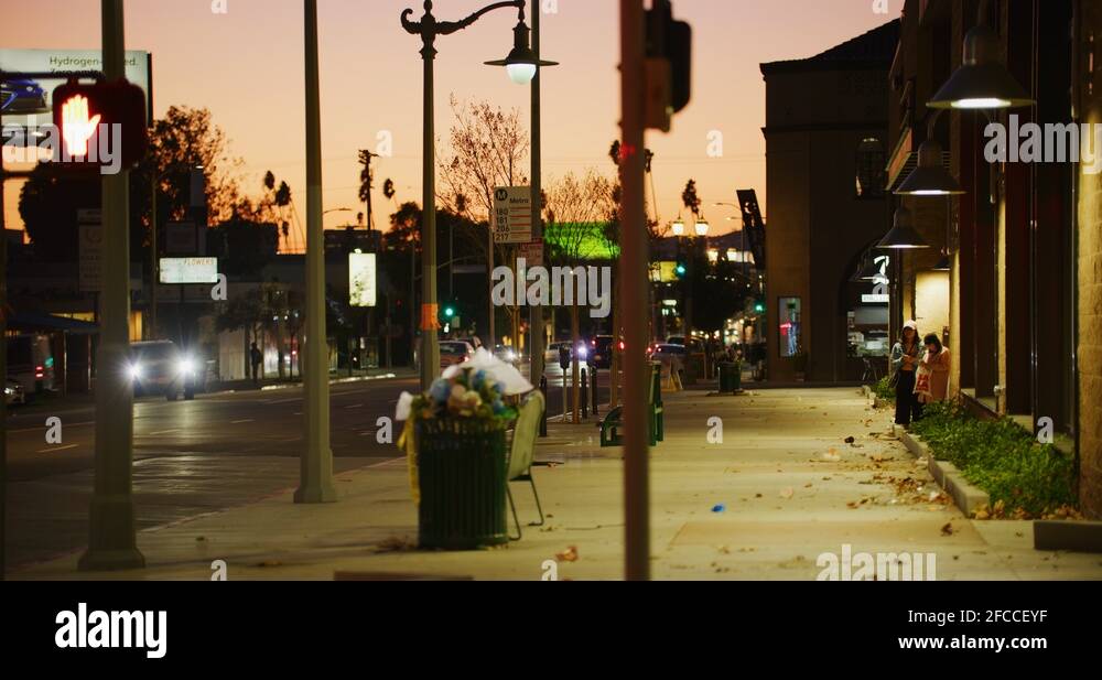 Busy street in East Hollywood. Los Angeles, California Stock Video Footage Alamy