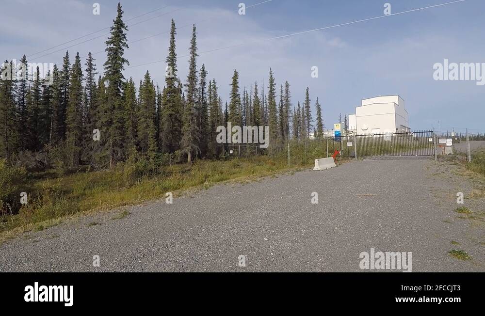 HAARP facility road and locked gates at controversial military research ...