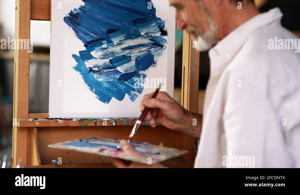 Man painting at easel Stock Videos & Footage - HD and 4K Video Clips ...