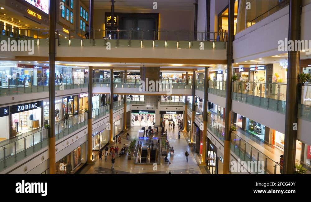 bangalore city famous mall main hall interior panorama 4k india Stock Video Footage Alamy
