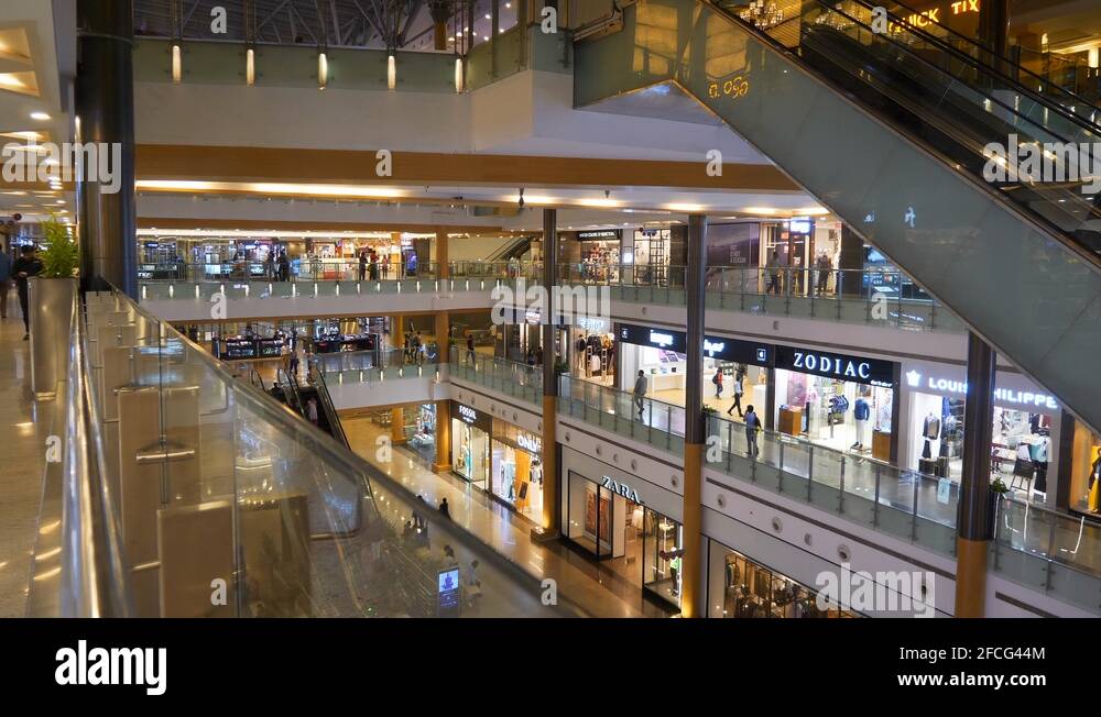 bangalore city famous mall main hall interior panorama 4k india Stock Video Footage Alamy