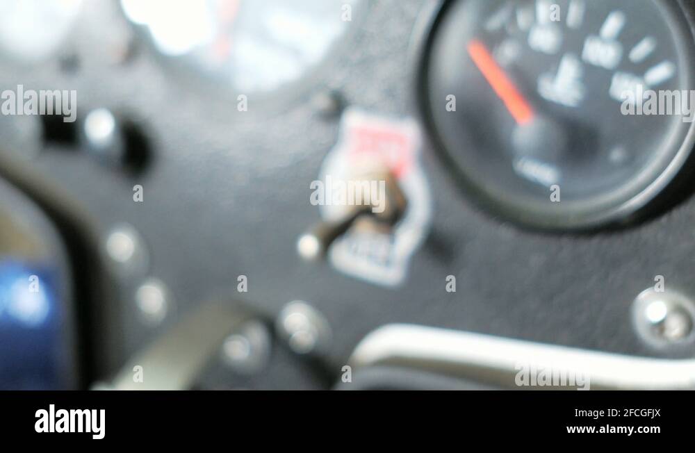 on off turning, lever in aircraft cockpit, switch Stock Video Footage ...