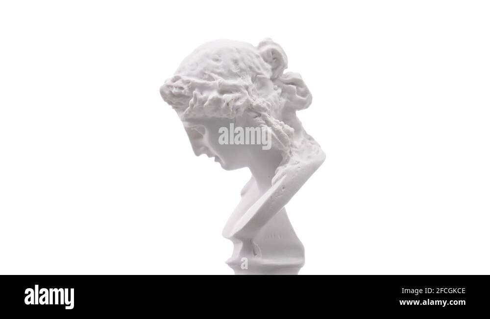 Roman Marble Venus Statue Rotating on White Background Stock Video