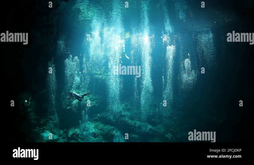 Underwater caves of Yucatan Mexico cenotes Stock Video Footage Alamy