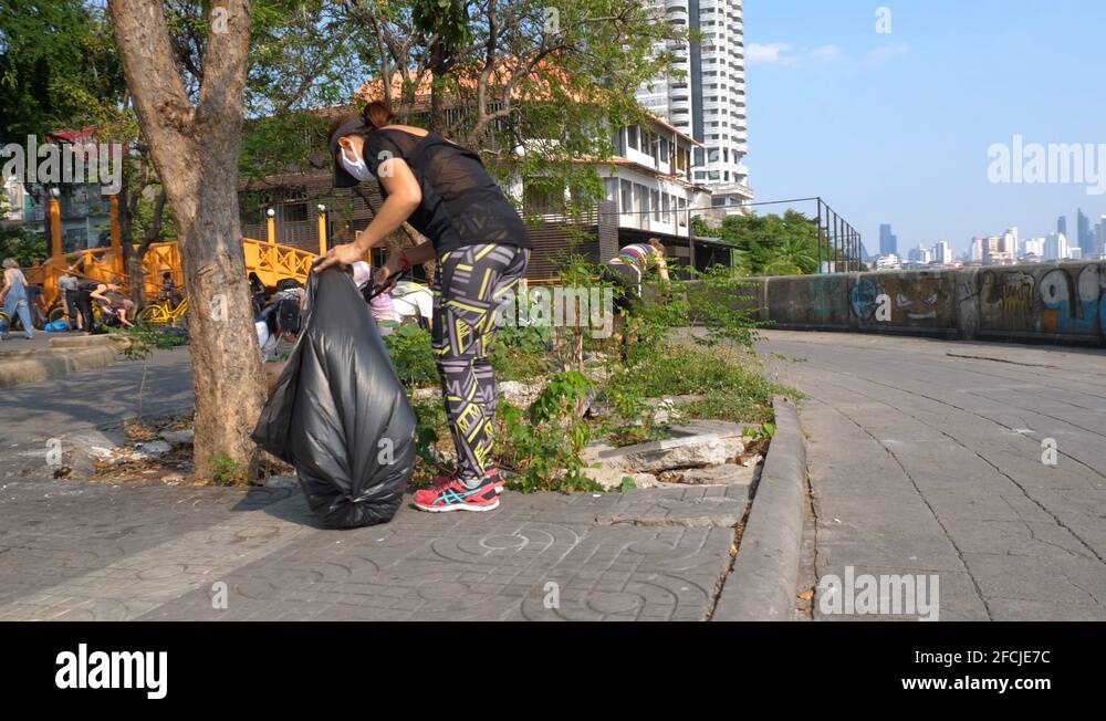 People picking trash street Stock Videos & Footage HD and 4K Video
